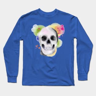Watercolor Skull Long Sleeve T-Shirt